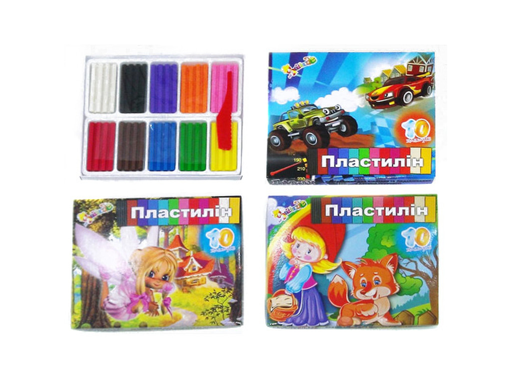 Пластилін зі стеком, 10кол., 200г НеЗнайка