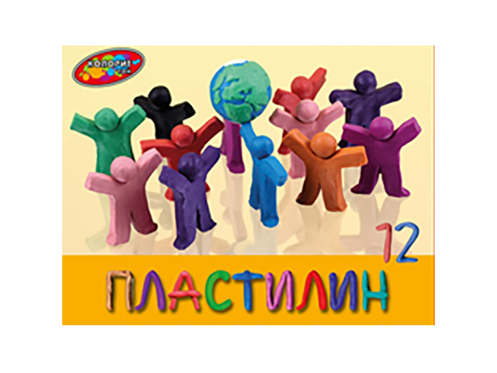 Пластилін 12 кольорів, 215гр "Колорит"
