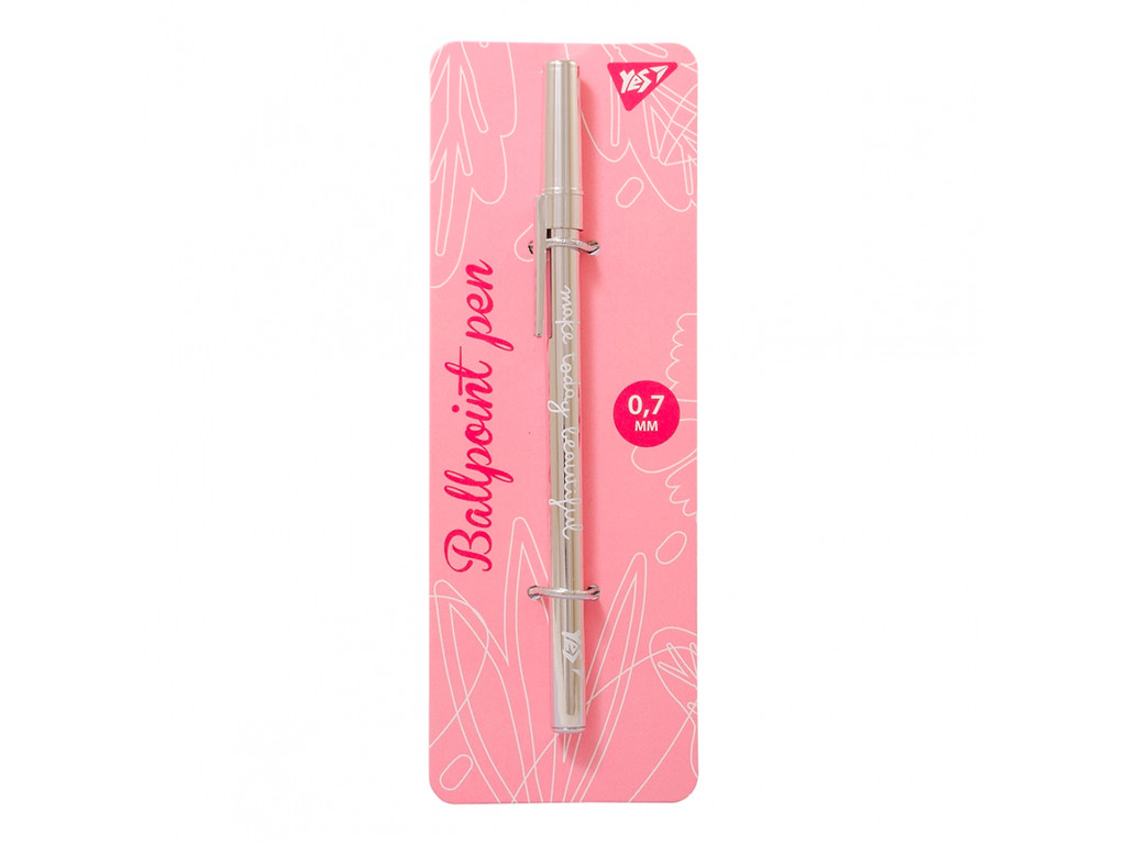 Ручка кулькова YES "Happy pen", сріб., 1шт/уп
