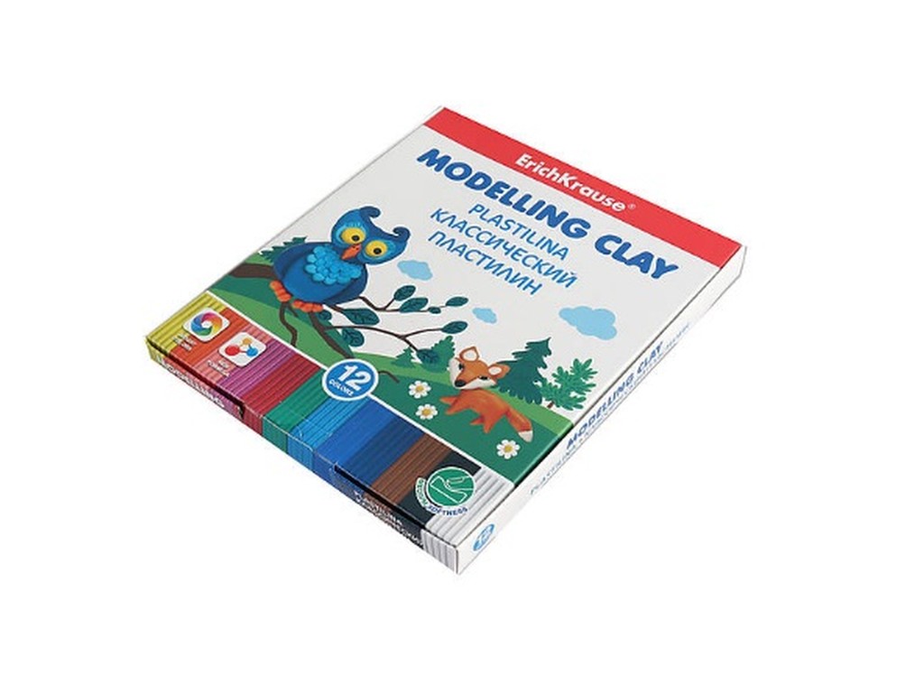 Пластилін Erich Krause, 12 кольор.,{}