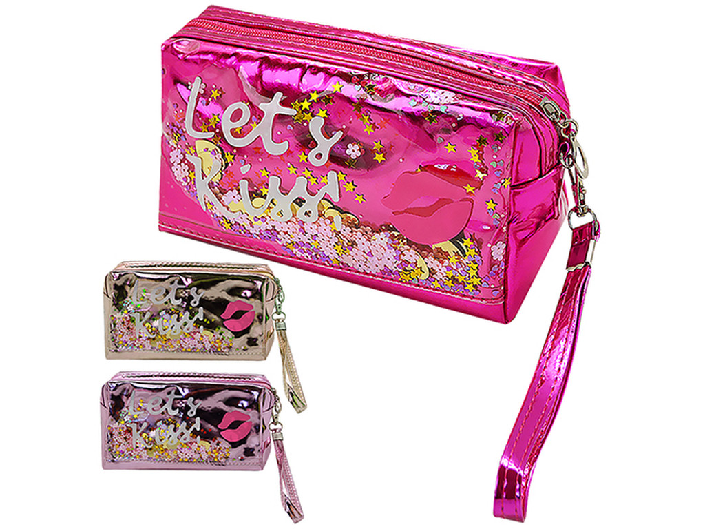 Косметичка "lets kiss" с паетками 18*10*5см ST0206