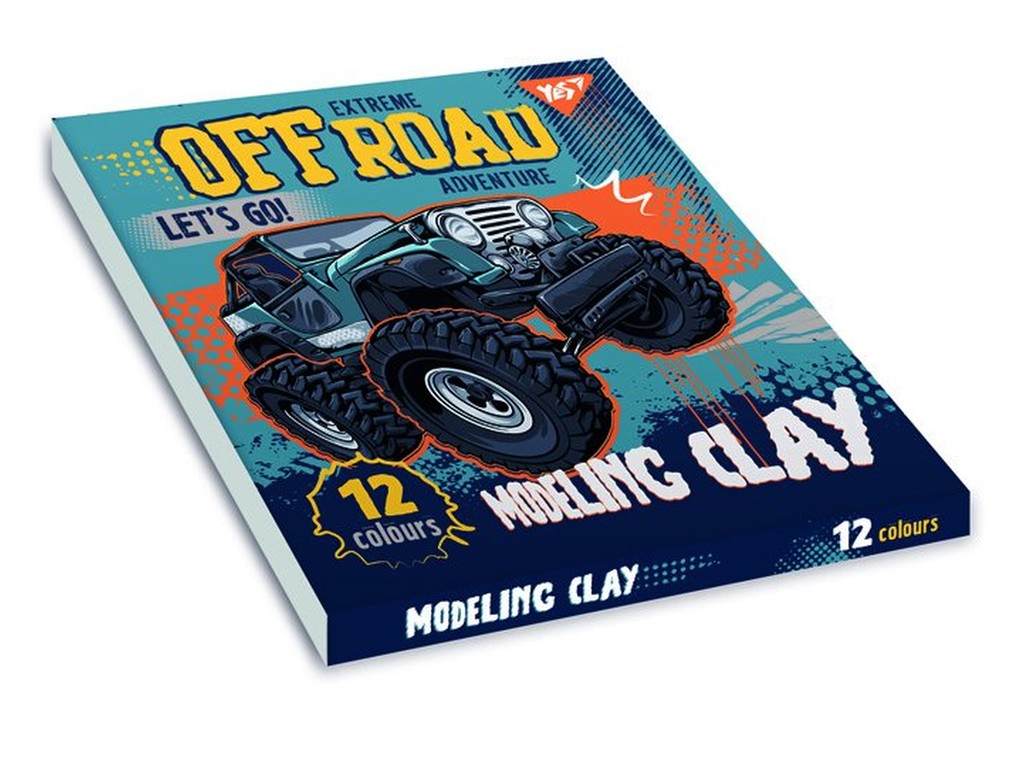 Пластилин YES "Off Road", 12 цв, 240г,{}