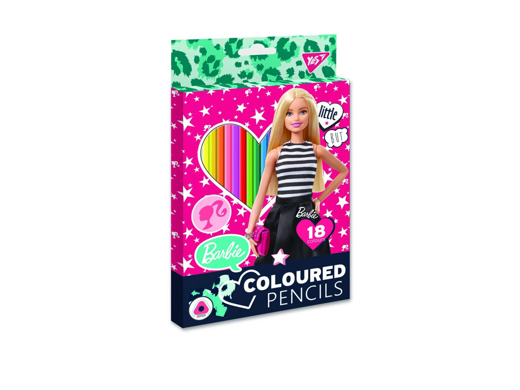 Олівці кольорові YES 18 кол. "Barbie"