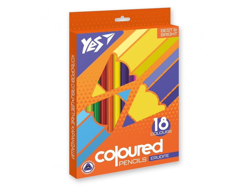 Олівці кольорові YES 18 кол. "Erudite"