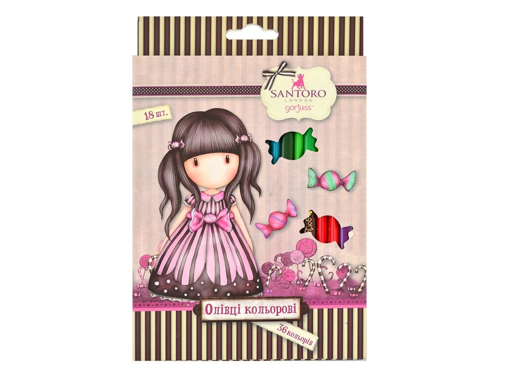 Карандаши 18/36 цв. "Santoro Candy"
