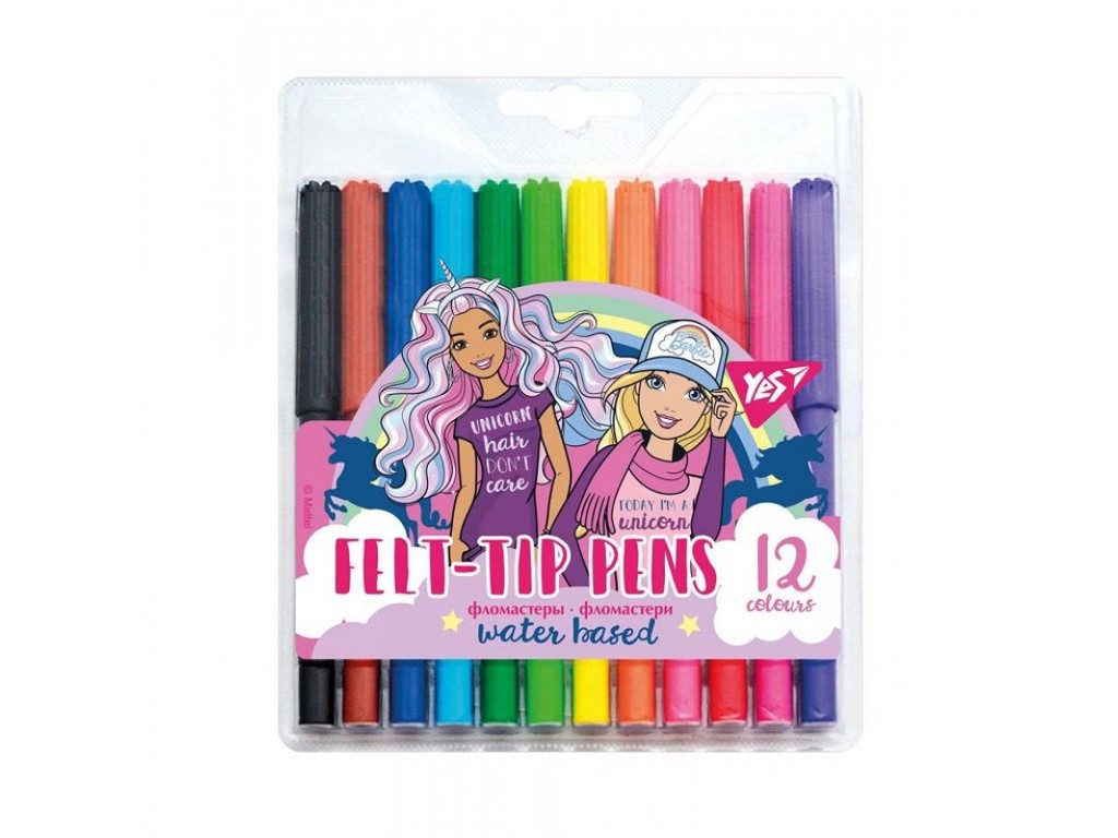 Фломастеры YES 12 цветов "Barbie"