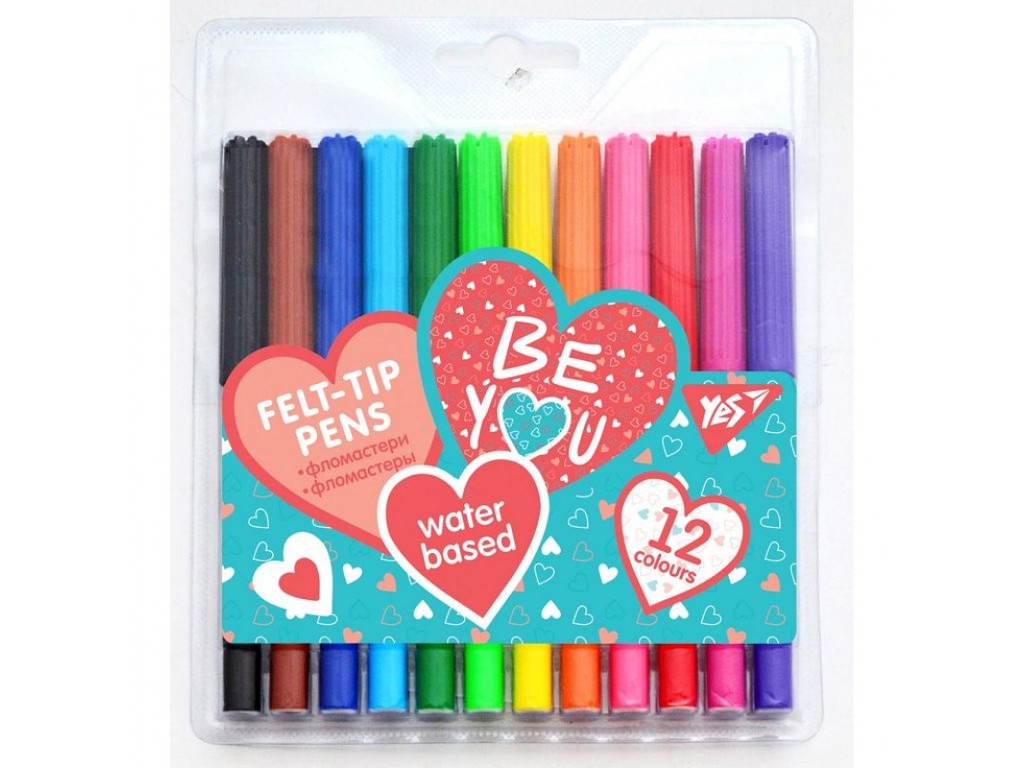 Фломастеры YES 12 цветов "Be YOU"