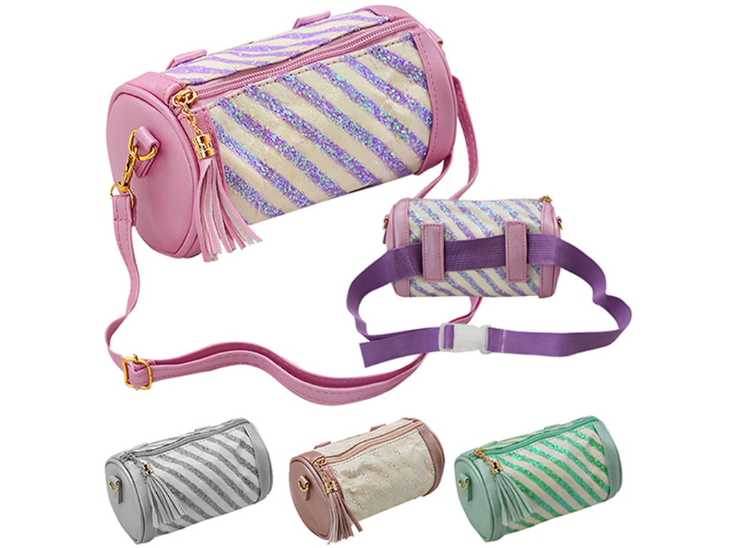 Сумка детская круглая с блестками 16*10см ST02105