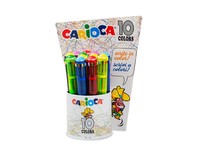 Ручка FLUO кулькова, 10 кол. 42761,12шт.,тубус